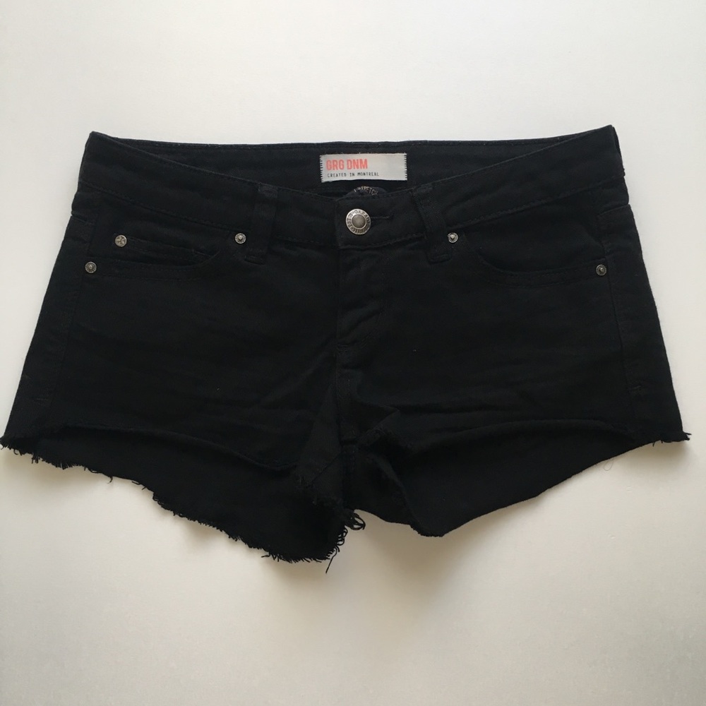 Grg Black Denim Cutoff Shorts